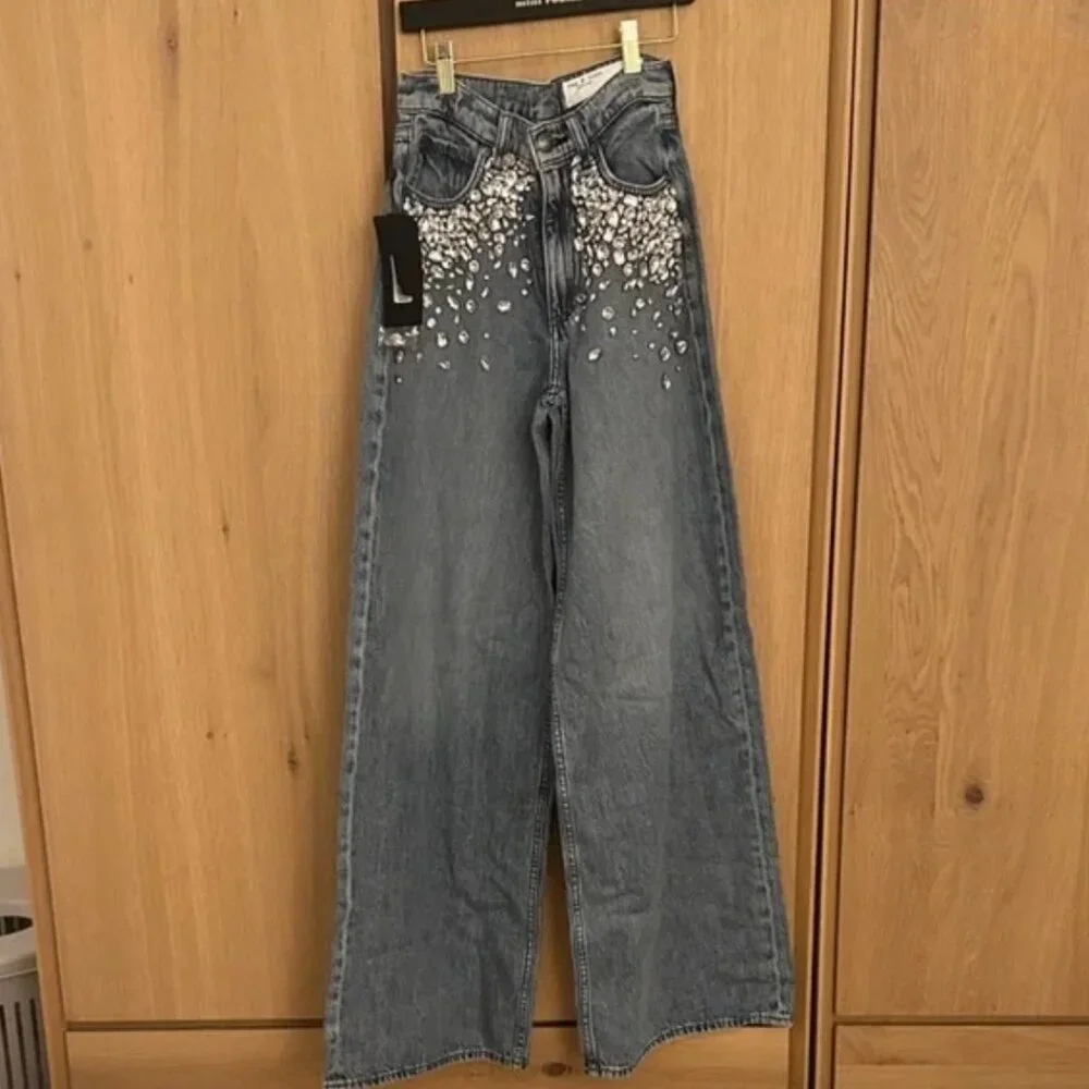 rag & bone Sofie High-Rise Featherweight Mali with Jewels Jeans - Picture 3 of 6